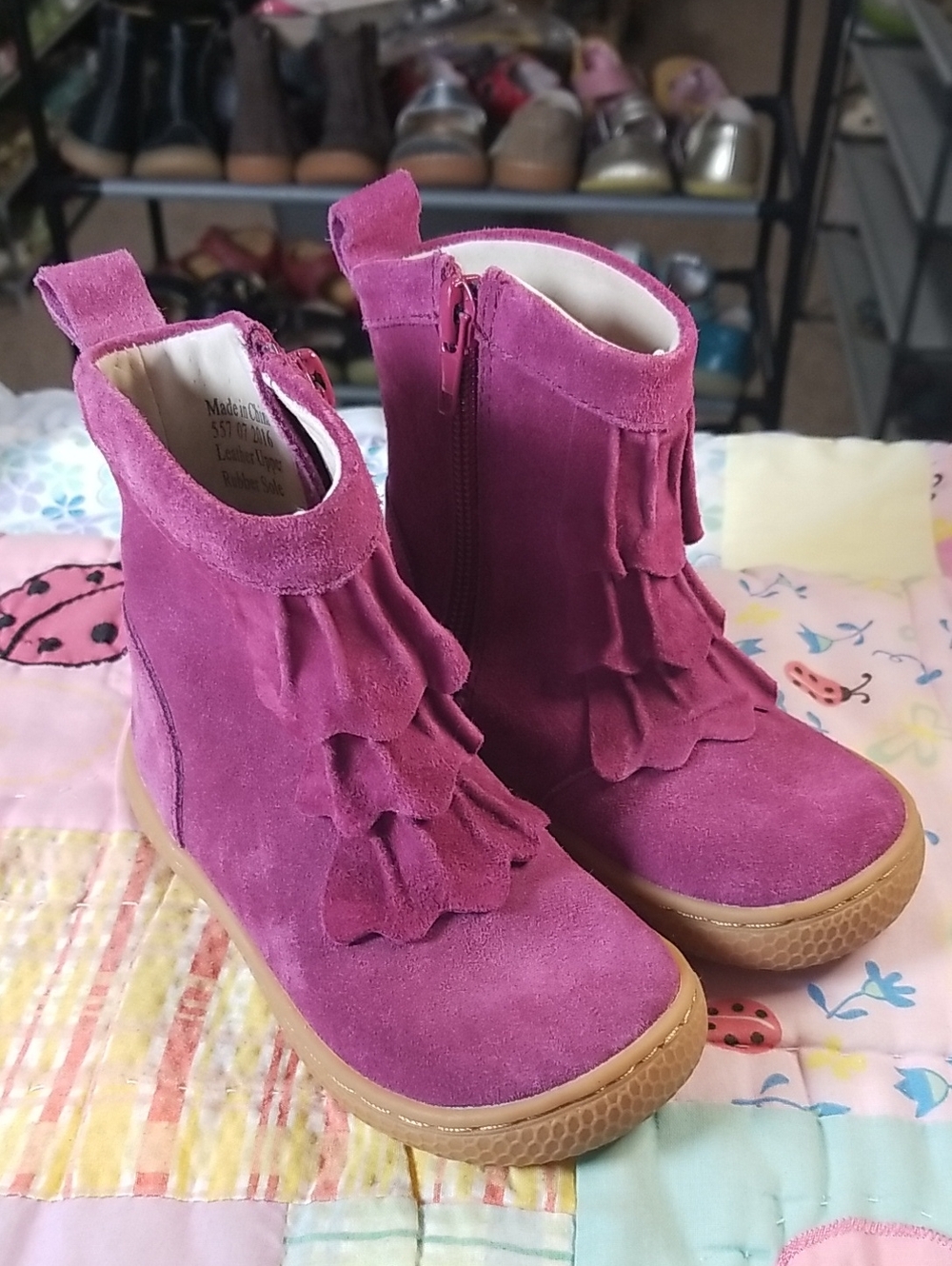 Livie & Luca Magenta Suede Boots Size 7 Pepper Boots